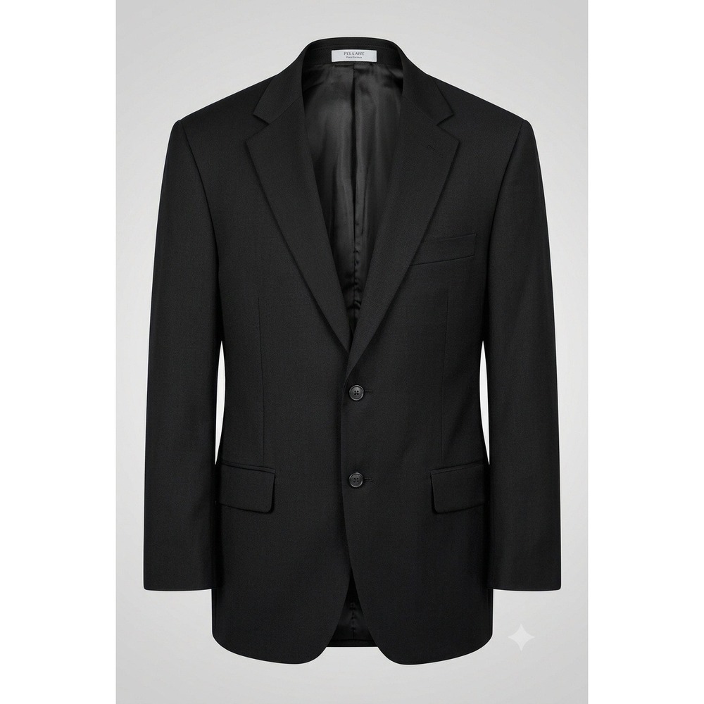 John Wl Nordstrom 40R Charcoal Blazer Sport Coat Carrer Black 100% Laine Wool